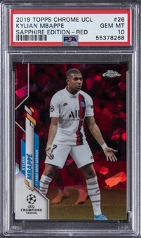 2019-20 Topps Chrome UCL Sapphire Edition Red #26 Kylian Mbappe (#1/5) - PSA GEM MT 10 